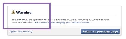 Marked as spam Facebook