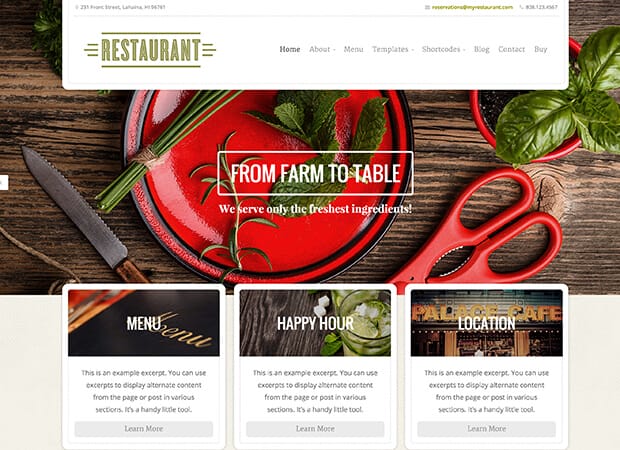 Restaurant WordPress Theme