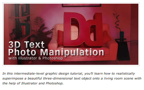 Photo Manipulation with 3D Text