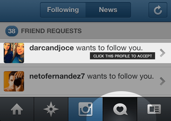 tap the heart button