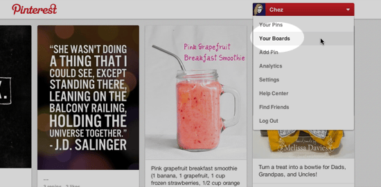 select your boards from the drop down