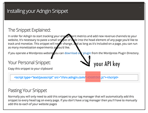 API key Adngin