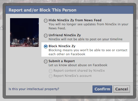 Select Block option
