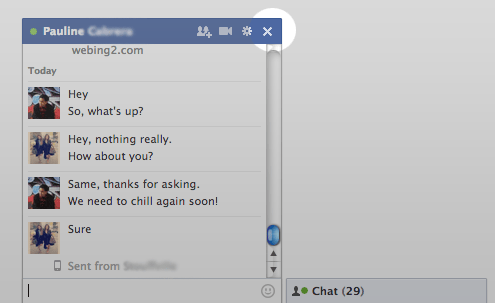 close facebook chat box