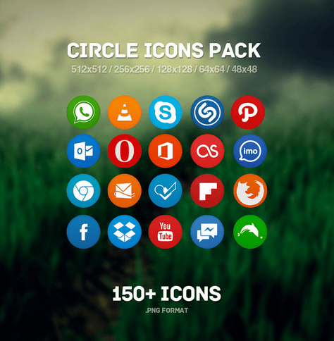 Circled Flat Design Icon