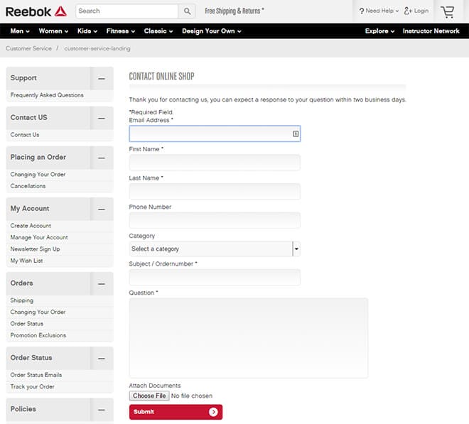 Contact Form Example