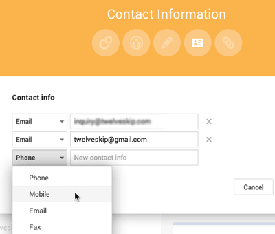 Add other contact details