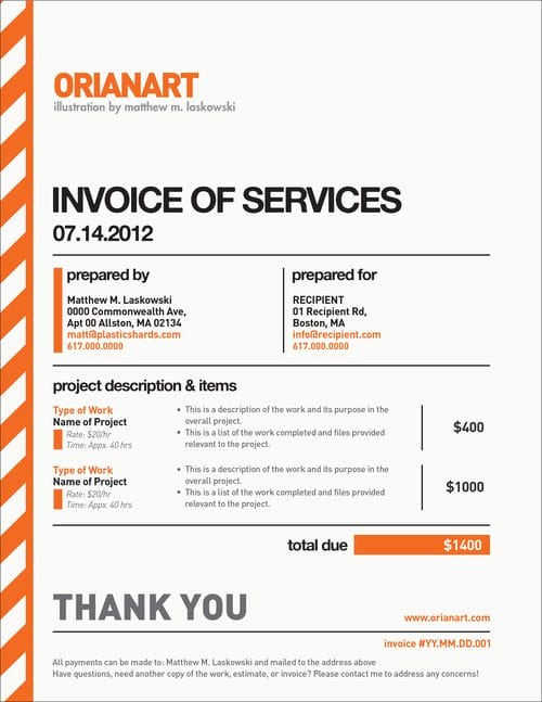 Orange Invoice
