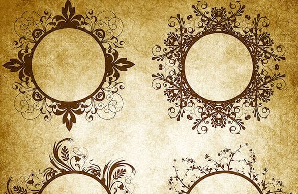 Decorative Swirl Frame Brushes