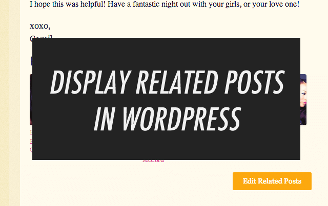 Displaying Related Posts in WordPress