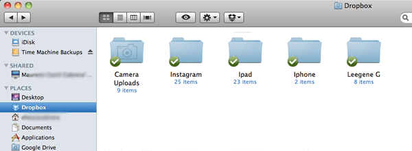 Dropbox folders