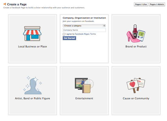 select fan page category