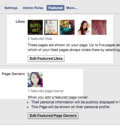 Featured Likes and Pages