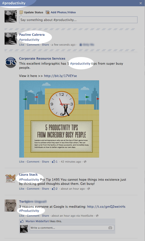 facebook hashtags