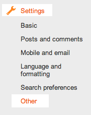 Go to settings and other