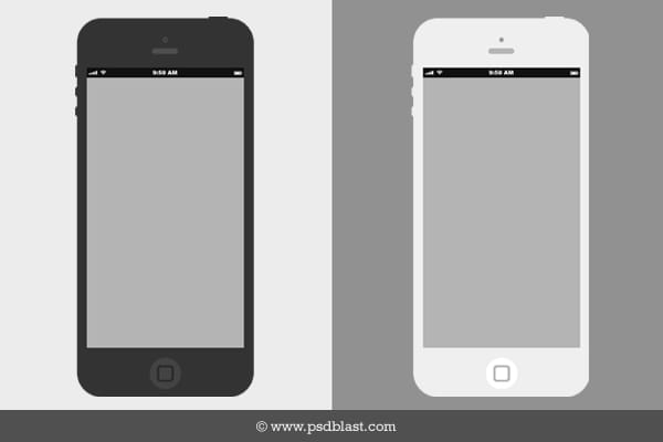 PSD Blast Flat Iphone Wireframe Design