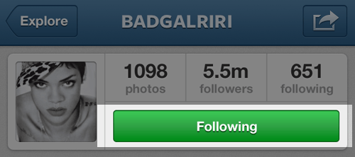 click the following button to unfollow a person!