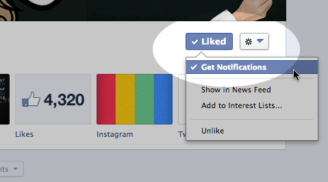 getting all notifications from a facebook fan page