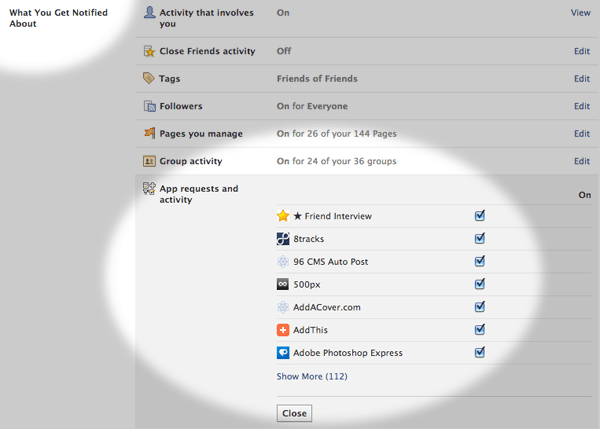 get notifications from app