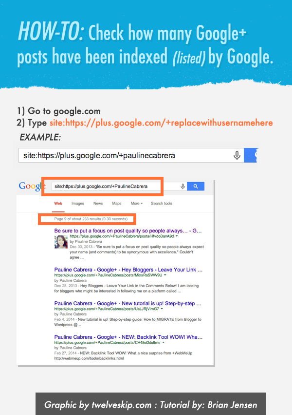 Determine How Much Google Plus Posts Have Been Indexed