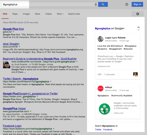 Google Plus Search