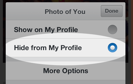 Hide from profile