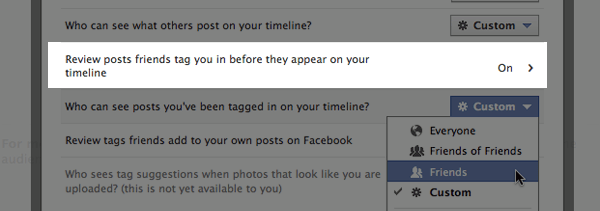 timeline review tags