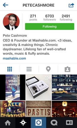 Pete Cashmore Instagram Bio