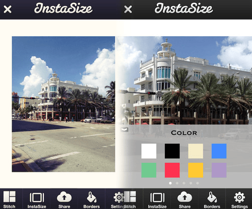 Instasize App to allow full size photos on Instagram.