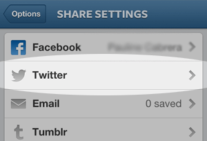 Select Twitter and enter infos