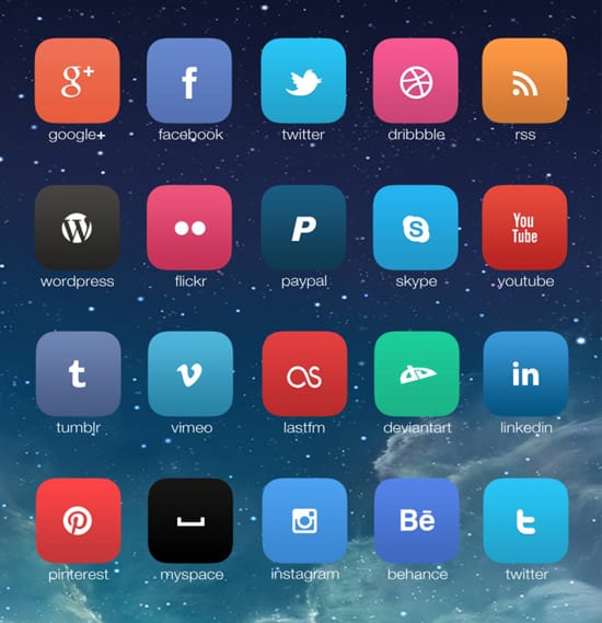 iOS7 social icon set