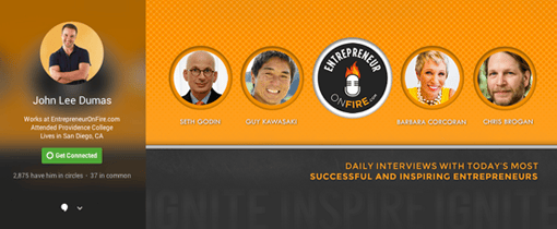 Customize Google Plus Cover Photo of John Lee Dumas
