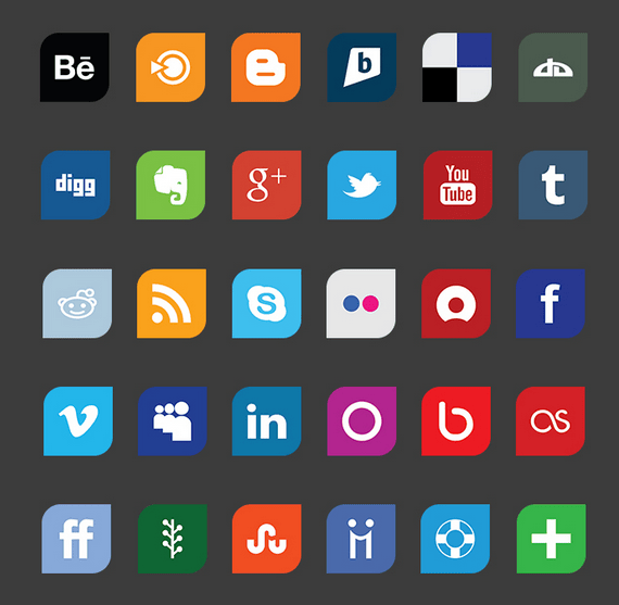Leaf Flat Social Media Icons