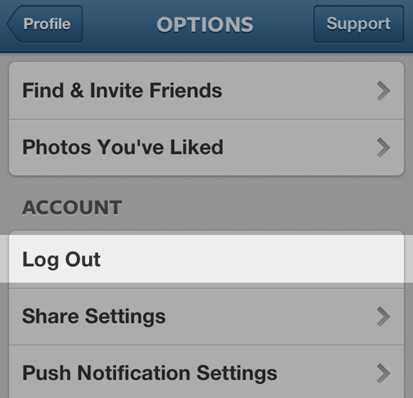 log out button
