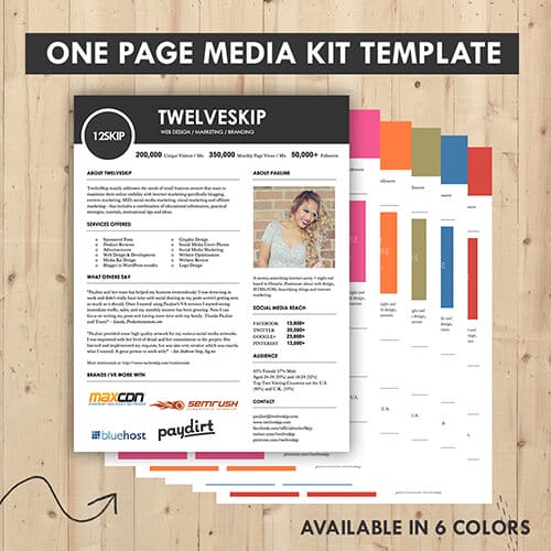 One-Page Media Kit Template