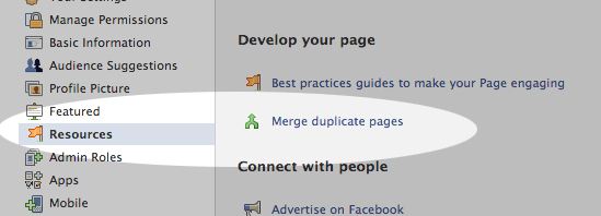 merge facebook page