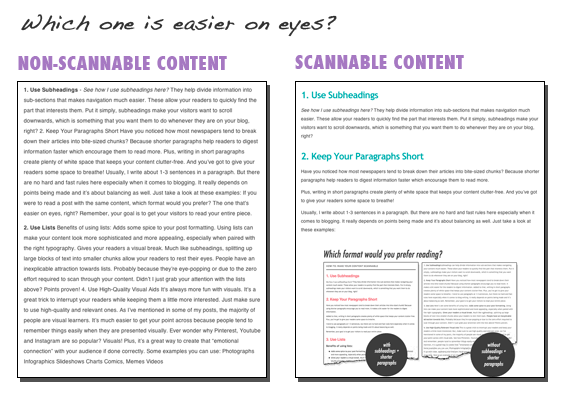 Scannable VS Non-scannable Content