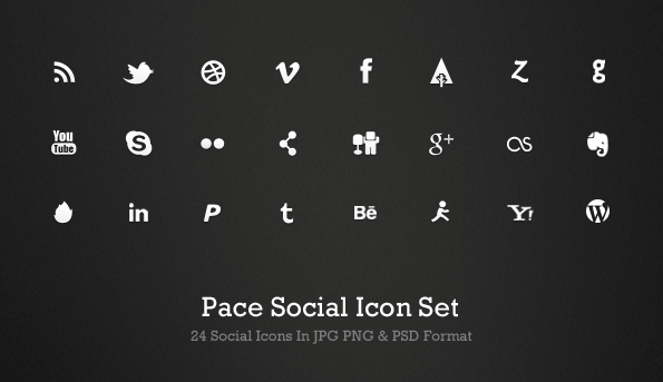 Pace social icon set