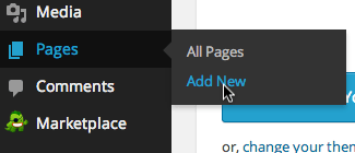 Click Pages then Add new