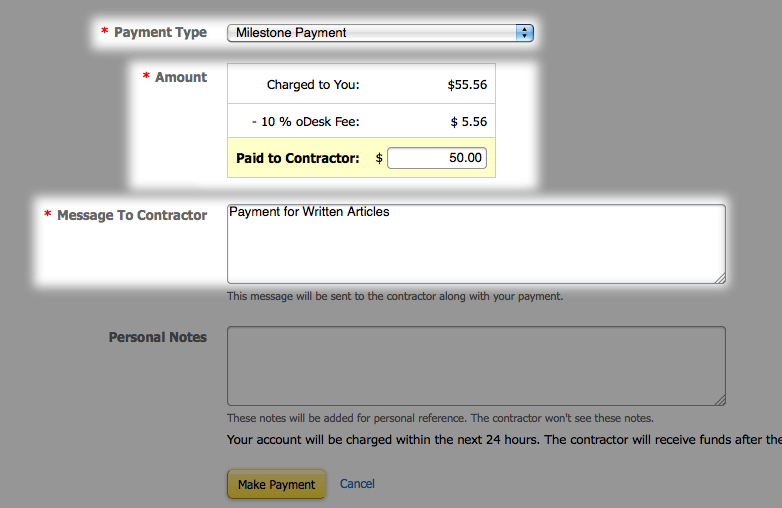 fill up required fields