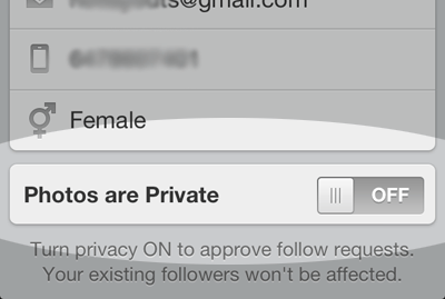 Turn off Photos Are Private