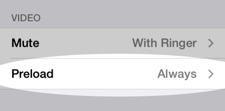 Select Preload Option