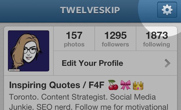 tap the settings icon