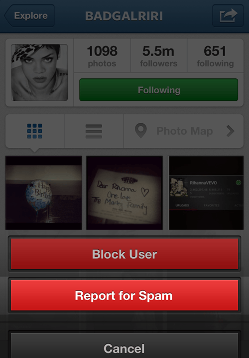 select report for spam