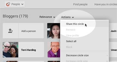 Share Circle To My Profile