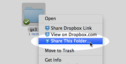Share Dropbox folder