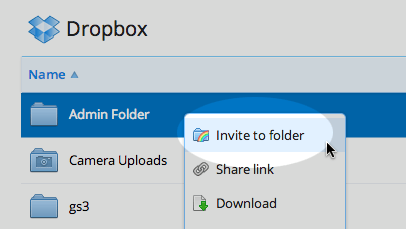 Inviting someone to join  Dropbox folder.