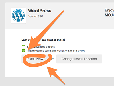 Click I have read the terms and click Install now