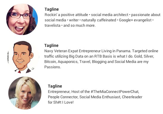 Google Plus Interesting Taglines