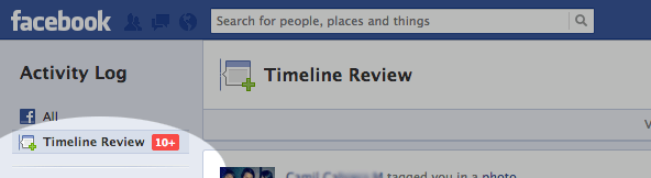 Click the Timeline review button at the upper left corner of your screen